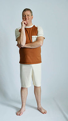 Pánske oblečenie - Pyžamo biobavlna s krátkym rukávom - 14660306_