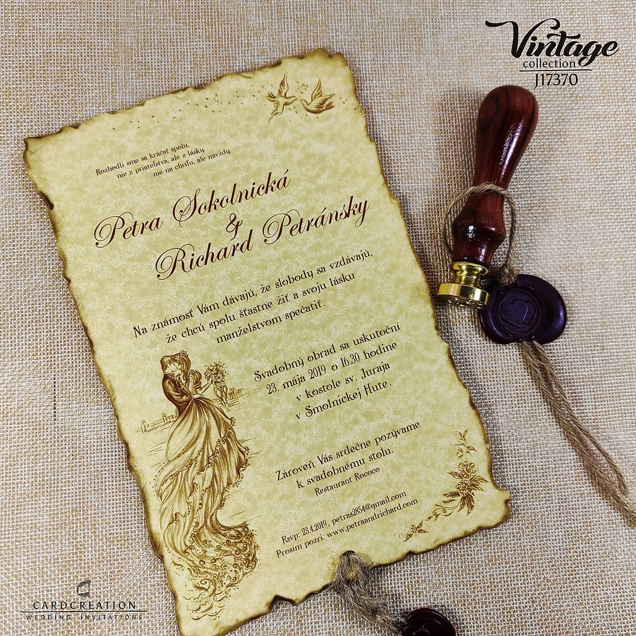 Svadobné oznámenie "retro" 17370 (71-100 ks)