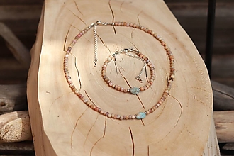 Sady šperkov - Súprava šperkov - náramok a náhrdelník opál, larimar - 14659288_