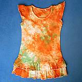 Detské oblečenie - Dívčí bílo-oranžové batikované šaty 3/4 (13404608) - 14659149_