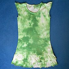 Detské oblečenie - Dívčí bílo-zelené batikované šaty 7/8 (13404562) - 14658415_