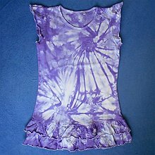 Detské oblečenie - Dívčí bílo-fialové batikované šaty 12/14 (13404570) - 14658420_