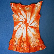 Detské oblečenie - Dívčí bílo-oranžové batikované šaty 2 roky (13404581) - 14658422_