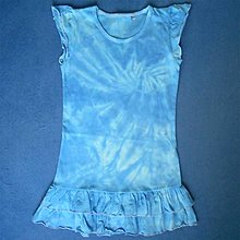 Detské oblečenie - Dívčí bílo-modré batikované šaty 9/11 (13404585) - 14658428_