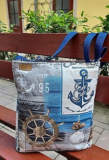 Veľké tašky - Taška,,námornícky motív" (2) - 14660900_