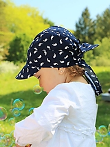 Detské čiapky - Letný detský šilt mini veľryby - 14663568_
