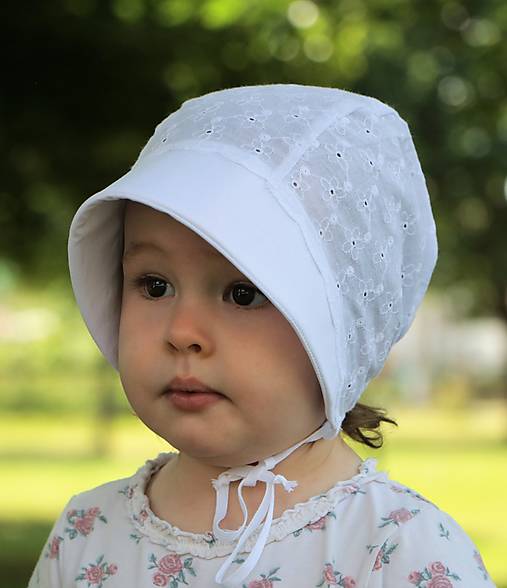 Letný detský čepček Veronika biely