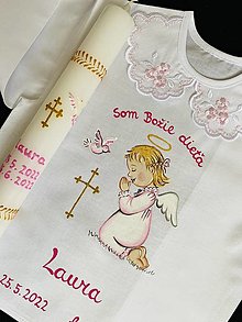 Detské oblečenie - Maľovaná košieľka ku krstu - 14662648_