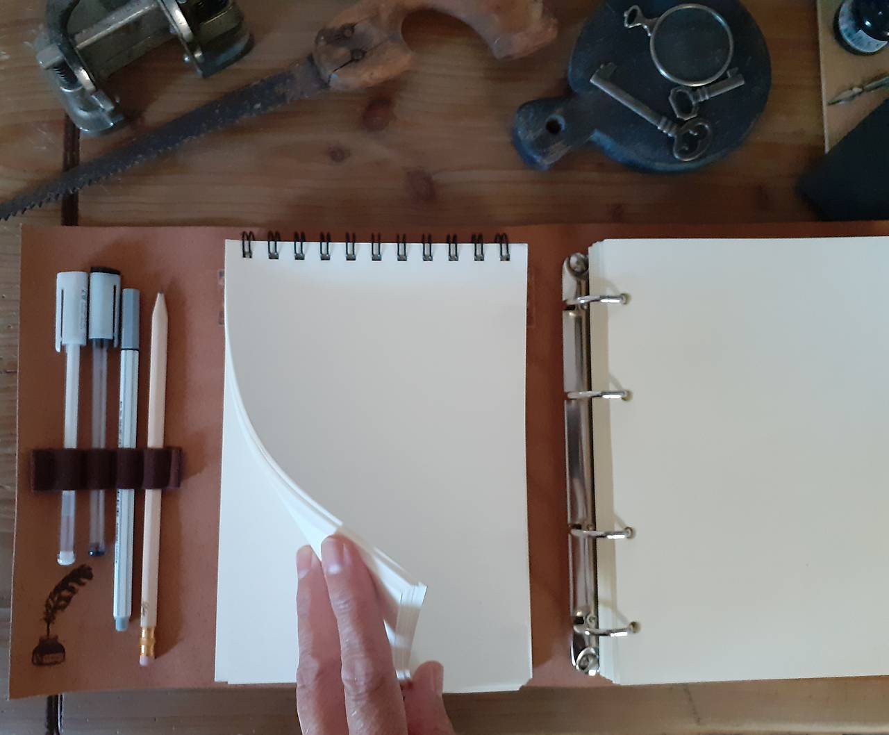 kombinovaný kožený zápisník ADVENTURE