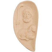 Sochy - Amulet Dobrý pastier (6cm - Béžová) - 14661053_