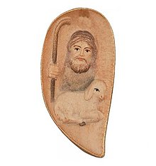 Sochy - Amulet Dobrý pastier (6cm - Pestrofarebná) - 14661054_