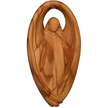 Sochy - Amulet Strážny Anjel - olivové drevo (4cm - Hnedá) - 14661108_