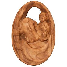 Sochy - Amulet Svätý Krištof - olivové drevo - 14661145_