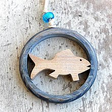 Dekorácie - Drevená rybka (Modrá) - 14661676_
