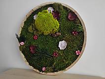 Obrazy - Obraz z machu 12: Kruh s kvetmi (Ø40 cm) - 14663056_