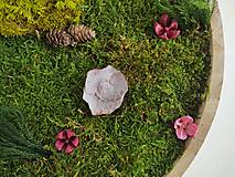 Obrazy - Obraz z machu 12: Kruh s kvetmi (Ø40 cm) - 14663066_