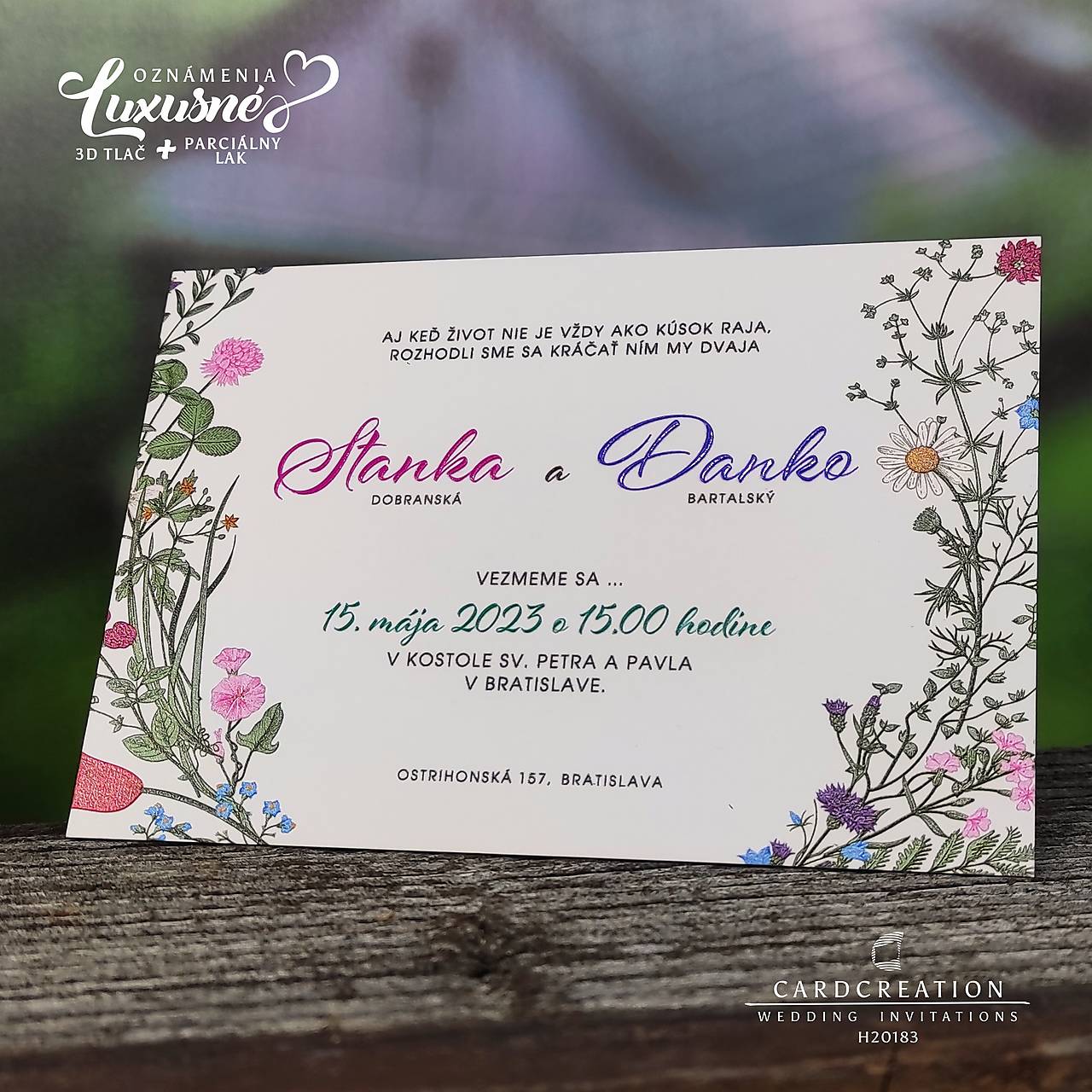 Svadobné oznámenie H20183 (71-100 ks)