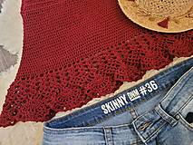 Topy, tričká, tielka - Boho tielko bordové - 14663369_
