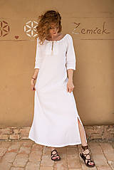 Šaty - Ľanové šaty Živa biela - 14665031_