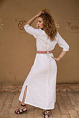 Šaty - Ľanové šaty Živa biela - 14665037_
