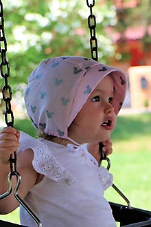 Detské čiapky - Letný detský čepček ušaté hlávky svetloružový - 14665315_