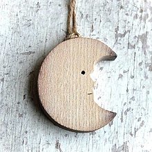 Dekorácie - Detský drevený mesiačik - Jaseňový (Hnedá) - 14663760_
