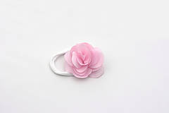 Detské doplnky - Biela čelenka s ružovu ružou pre bábätko - 14664839_