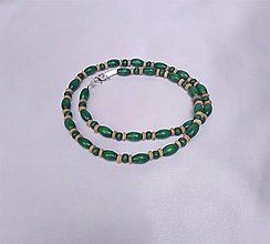 Pánske šperky - Pánsky drevený náhrdelník zelený - 14664885_