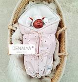 Detský textil - Zavinovačka BUNNY baby jemná ružová70x70cm s pevne prisitym puzdrom - 14666934_