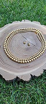 Sady šperkov - Set - perlový náhrdelník trojradový a náušnice - 14667290_