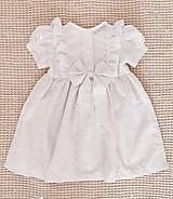 Detské oblečenie - Lastovička - detské ľanové šaty s krátkymi puff rukávikmi - 14666566_