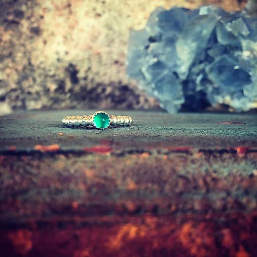 Strieborný prsteň zelený ónyx - Kamienkovo