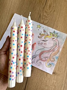 Svietidlá a sviečky - Sviečky “Unicorn” - 14667840_