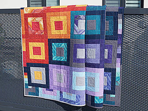 Úžitkový textil - Moderný quilt/ deka/ prehoz - štvorce - 14670140_