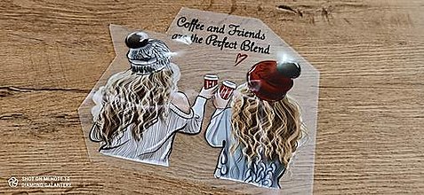 Papier - Nažehľovacia nálepka -Coffe and Friends are The Perfect Blend- 17x20 cm - 14670029_