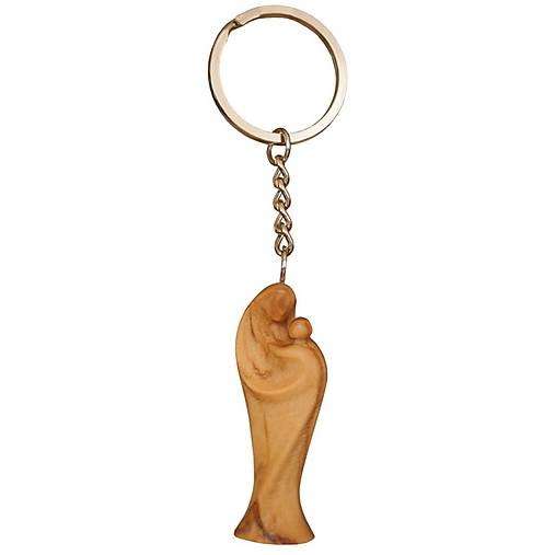  - Kľúčenka - Meditačná Panna Mária - olivové drevo - 14669786_