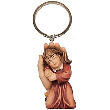 Kľúčenky - Kľúčenka - Dievčatko v ochrannej dlani (4cm - Pestrofarebná) - 14669824_