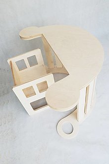 Hračky - Hojdačka montessori+stôl+stolička (Bez náteru) - 14670861_