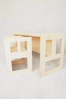 Hračky - Stolík s dvoma stoličkami  (Lakovaný) - 14670971_
