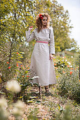 Šaty - Ľanové šaty Živa prírodná - 14673496_