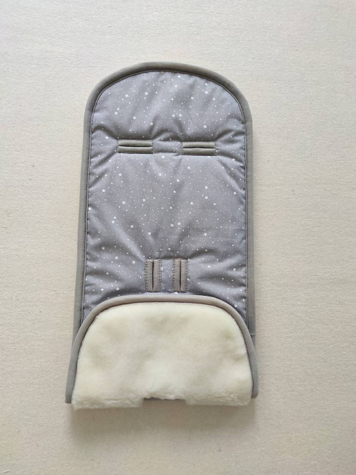 Detský textil - VLNIENKA podložka do kočíka Jané Crosswalk R  3 v 1 100 % merino top super wash Natural Hviezdička šedá - 14673343_