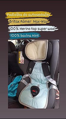 Detský textil - VLNIENKA Podložka do autosedačky Britax Römer Max-Way 100% Merino Top Super wash Natural Trojuholník Mint - 14674666_