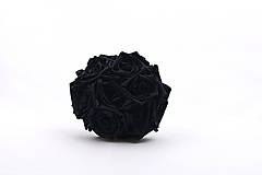Kytice pre nevestu - Saténová kytica svadobná čierna ruže - 14673262_