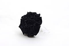 Kytice pre nevestu - Saténová kytica svadobná čierna ruže - 14673266_