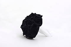 Kytice pre nevestu - Saténová kytica svadobná čierna ruže - 14673268_