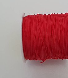 Náramky - Šnúrkový náramok s ružovou perličkou (6mm) (Červená) - 14673543_