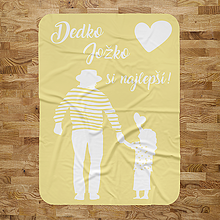 Úžitkový textil - Žltá deka pre Najlepšieho dedka s menom - 14676276_