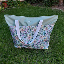 Veľké tašky - Plážová taška - kvety - 14675762_
