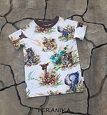 Detské oblečenie - Tričko "Safari zvířátka" vel.92 -128 - 14679490_