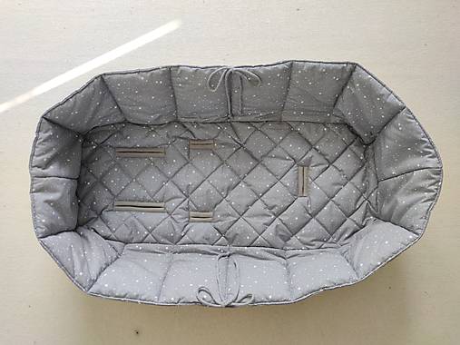 Detský textil - Vlnienka Hniezdo do vaničky kočíka MamaKiddies 100% bavlna Hviezdička šedá na mieru - 14678703_